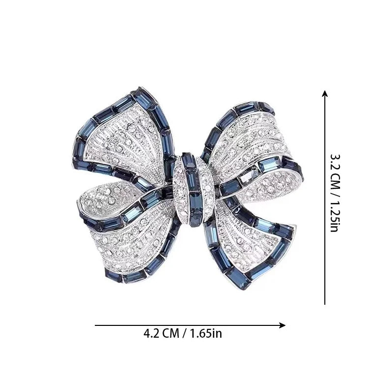 Luxury Purple Alloy Bow Brooch