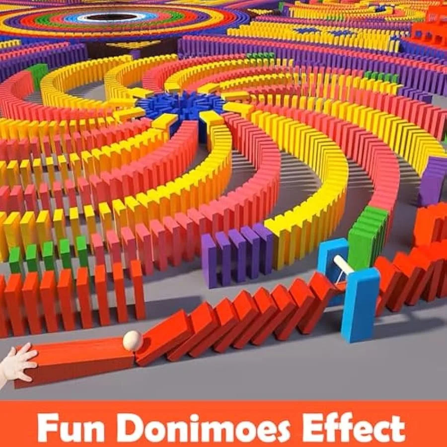 1000 Piece Colorful Wooden Domino Set