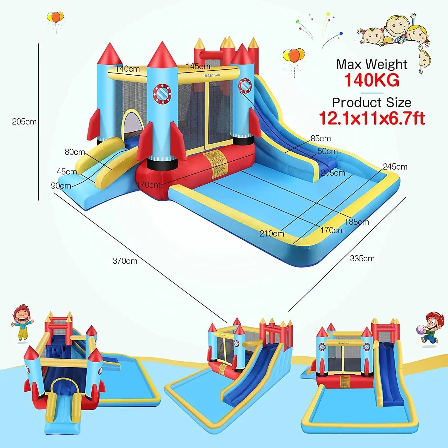 Inflatable Bounce House with Water Splash