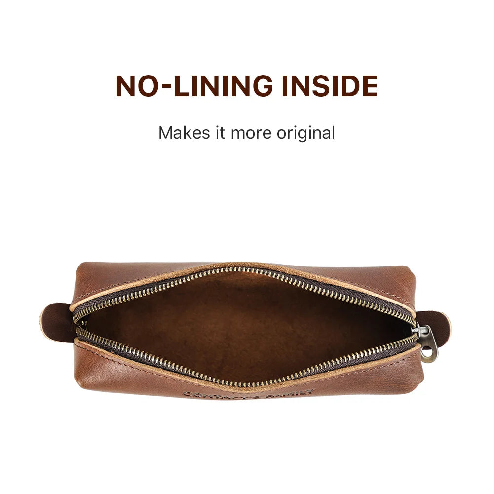 Retro Leather High Capacity Pencil Case