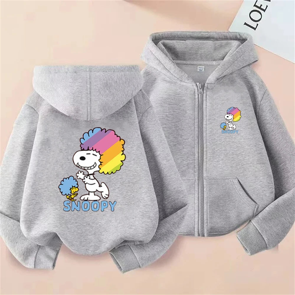 Disney Snoopy Kinder-Kapuzenpullover mit Reißverschluss – Rosa