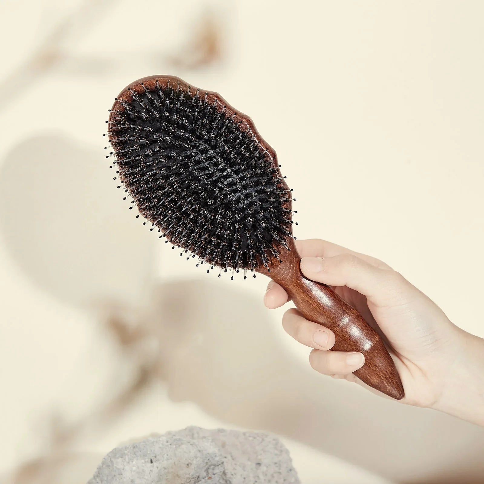 Professional Wooden Bristle Hair Comb