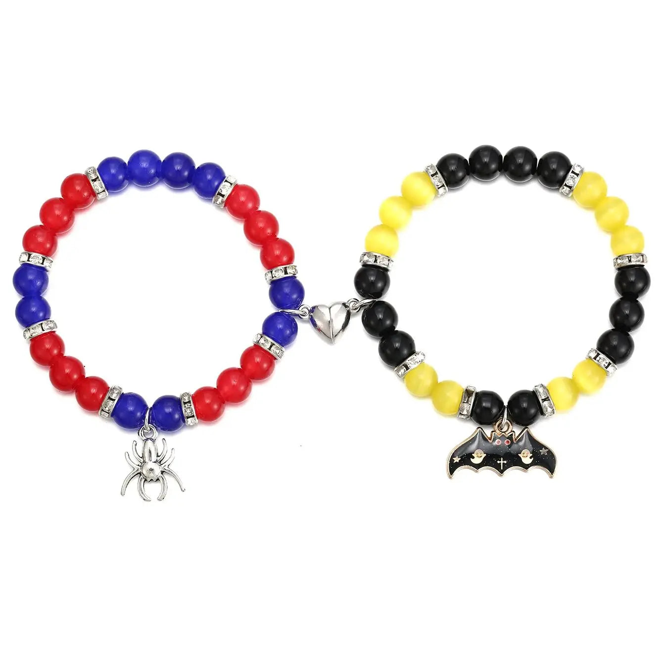 Couple Beaded Heart Magnetic Bracelets