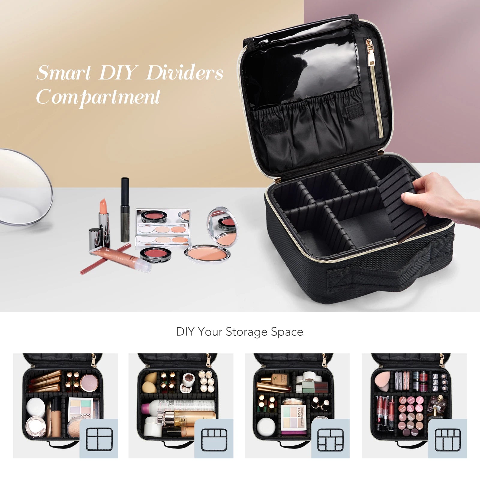 Professioneller Make-up- und Pinsel-Reise-Organizer