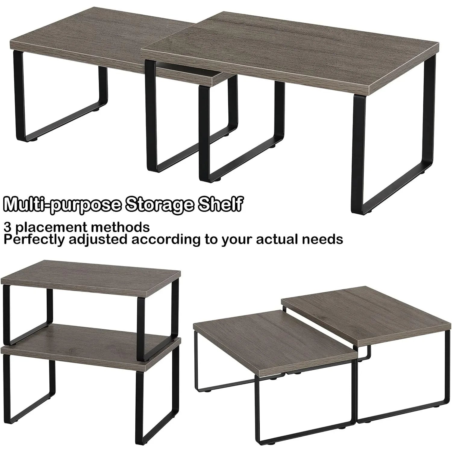 Stackable Cabinet Shelf Organizer Set