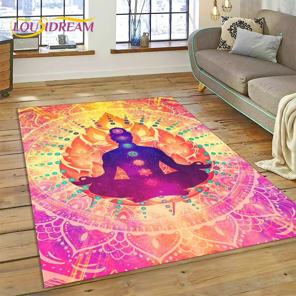 3D Rainbow Chakra Yoga Meditation Rug