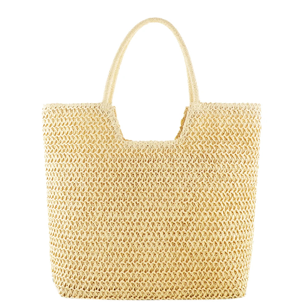 Women’s Large Crochet Straw Tote Bag