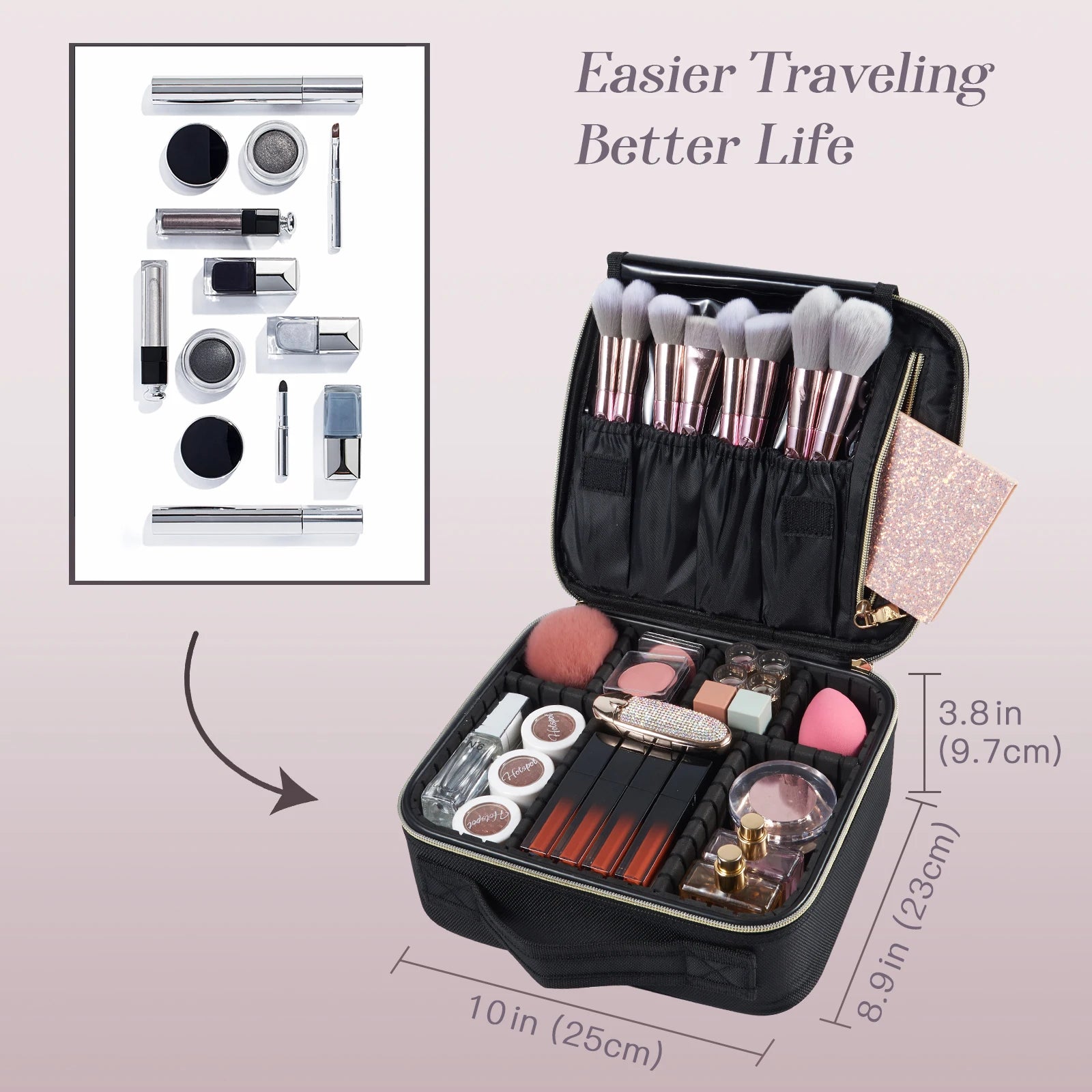 Professioneller Make-up- und Pinsel-Reise-Organizer