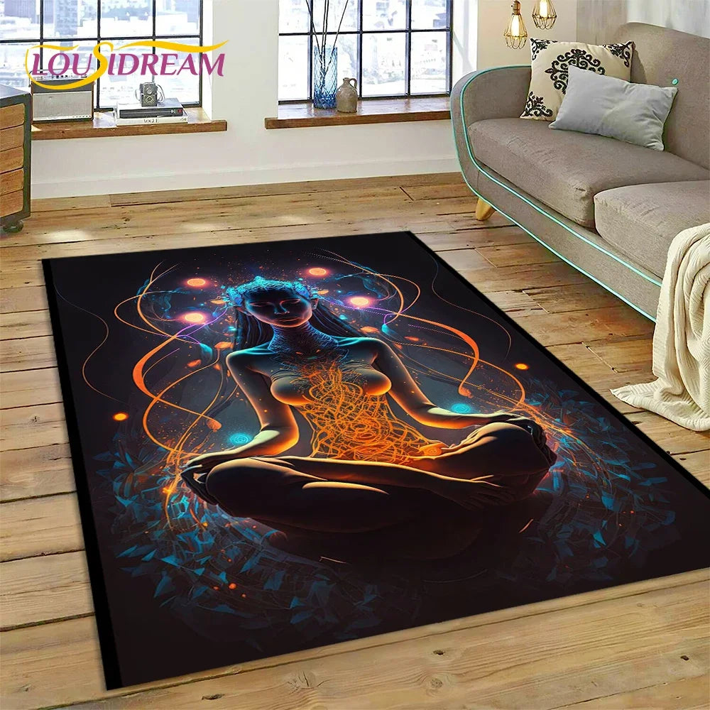 3D Rainbow Chakra Yoga Meditation Rug