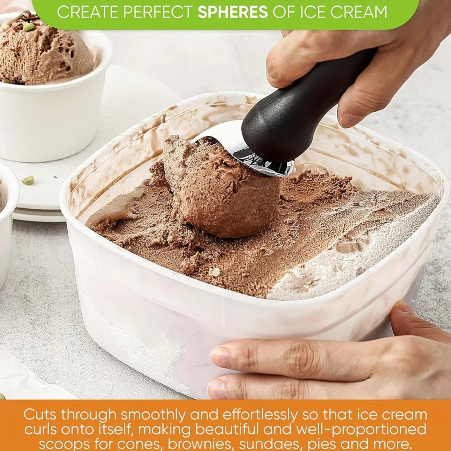 Reusable Metal Ice Cream & Melon Scoop