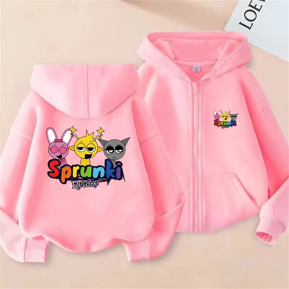 Sprunki Incredibox Kids Zipper Hoodie