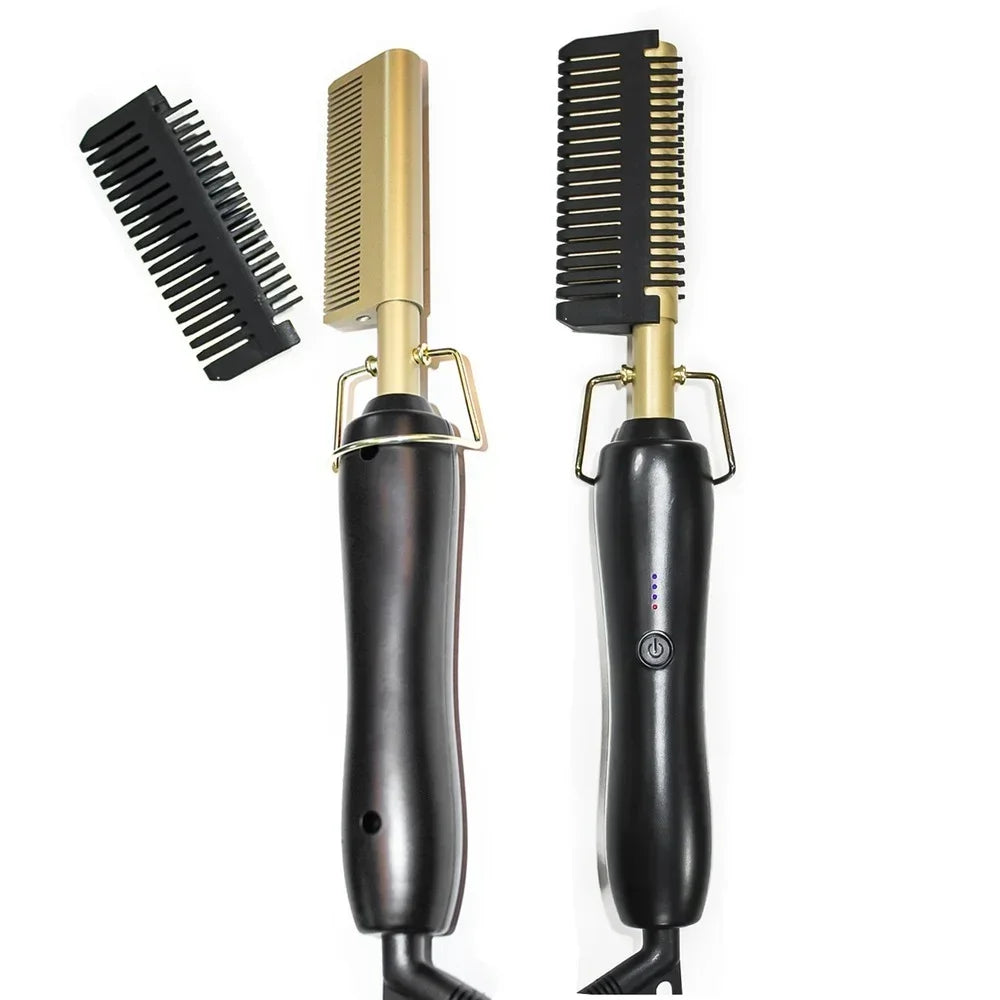 Hair Straightener Brush Curling Iron