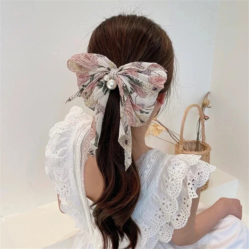 Spring Summer Big Knot Floral Hairpin