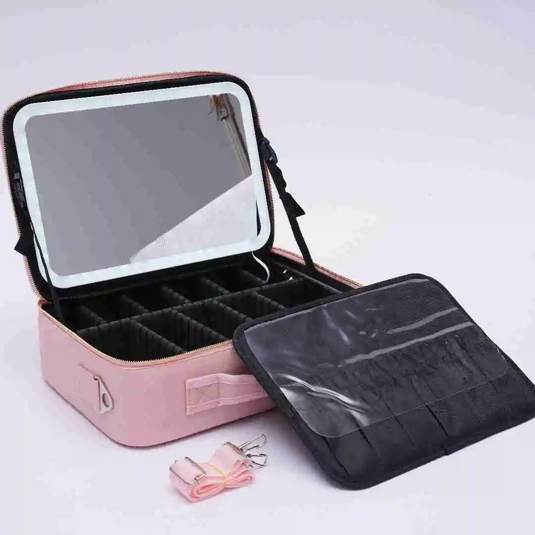 Black Pink Smart LED Makeup Case