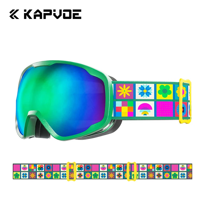 Kapvoe Skibrille für Kinder und Teenager, UV400, Antibeschlag
