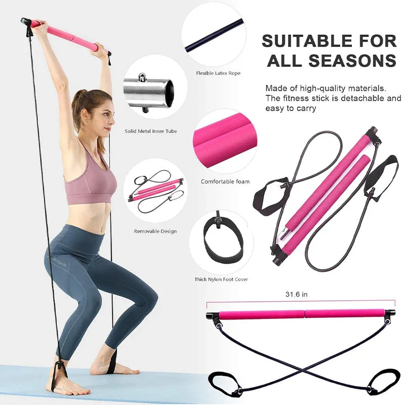 Multifunction Pilates Bar with Bands