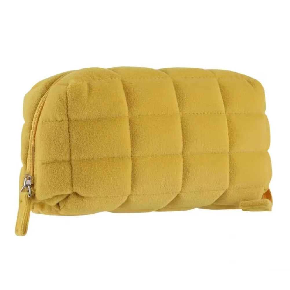 Plaid Quilted Large Pencil Pouch