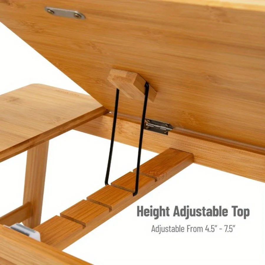 Bamboo Folding Lap Desk Stand Brown