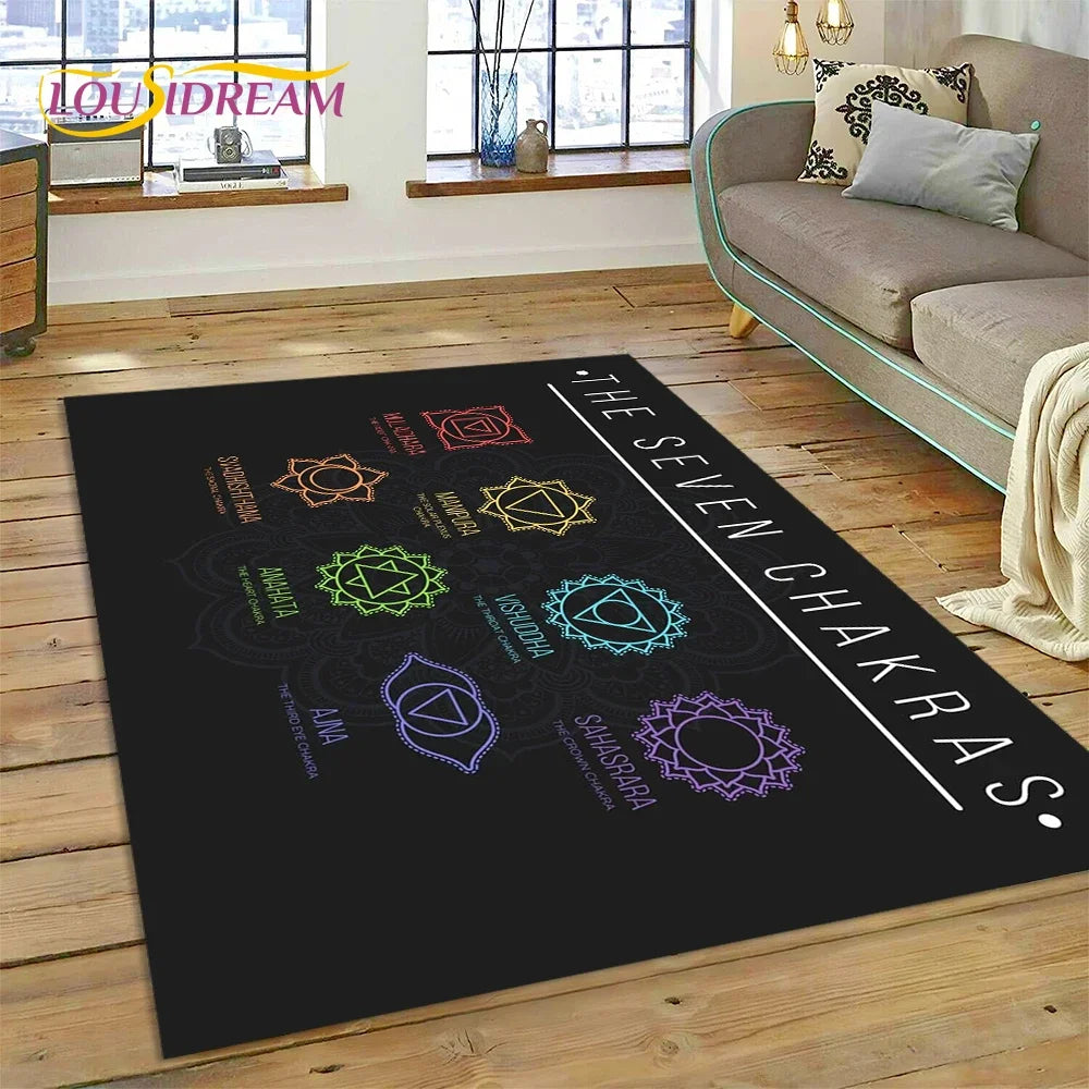 3D Rainbow Chakra Yoga Meditation Rug