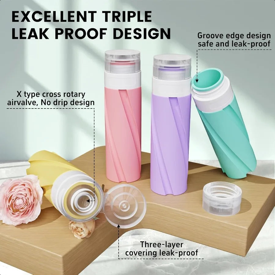 16-Pack Silicone Travel Bottles Set