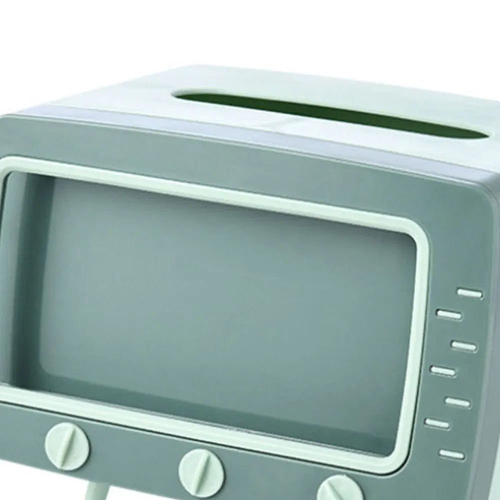 TV Tissue Box with Phone Stand Slot
