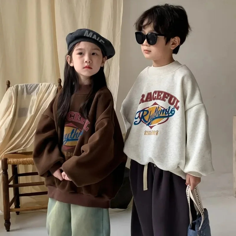 Koreanischer Fleece-Hoodie für Kinder – Winter 2025
