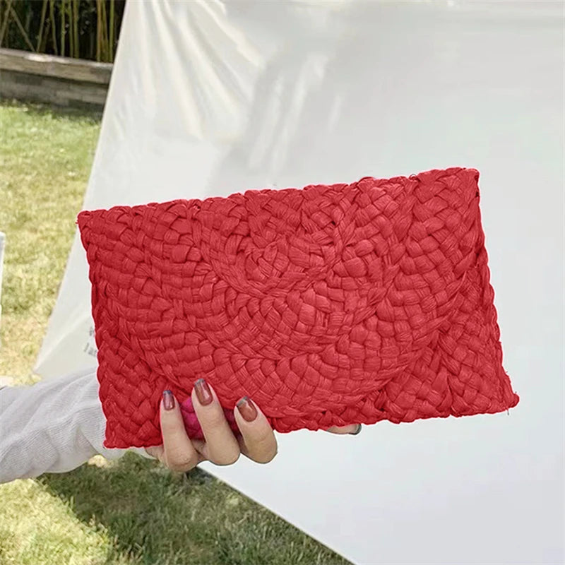 Corn Husk Straw Weave Summer Clutch