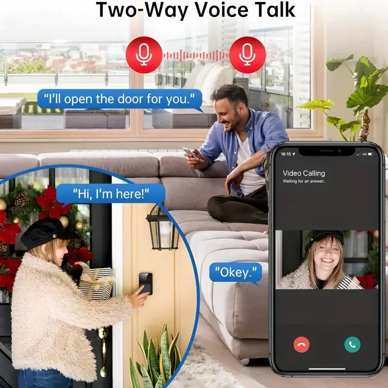 HD-kabellose WiFi-Smart-Türklingelkamera für den Außenbereich