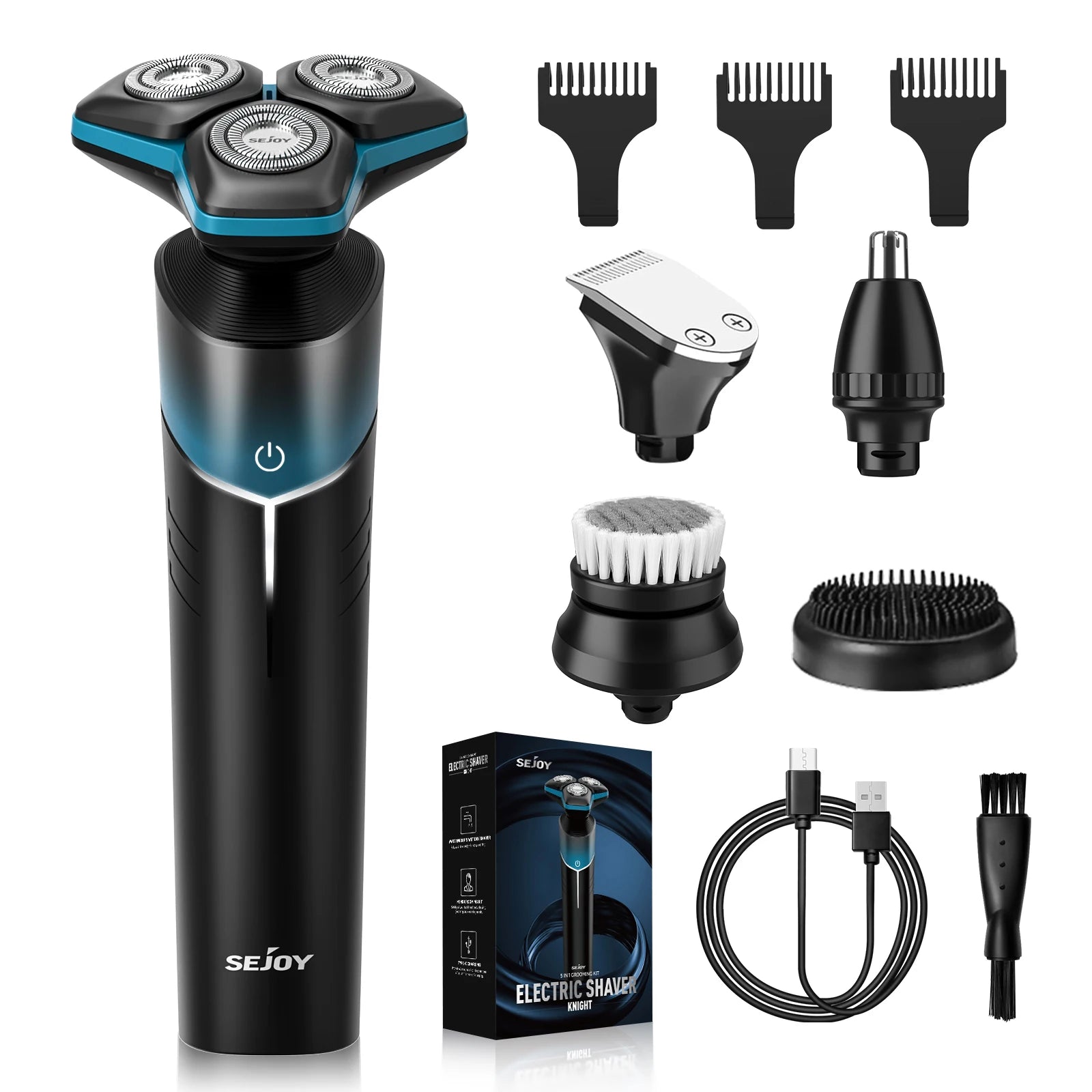 Sejoy 5-in-1 Rechargeable Electric Shaver