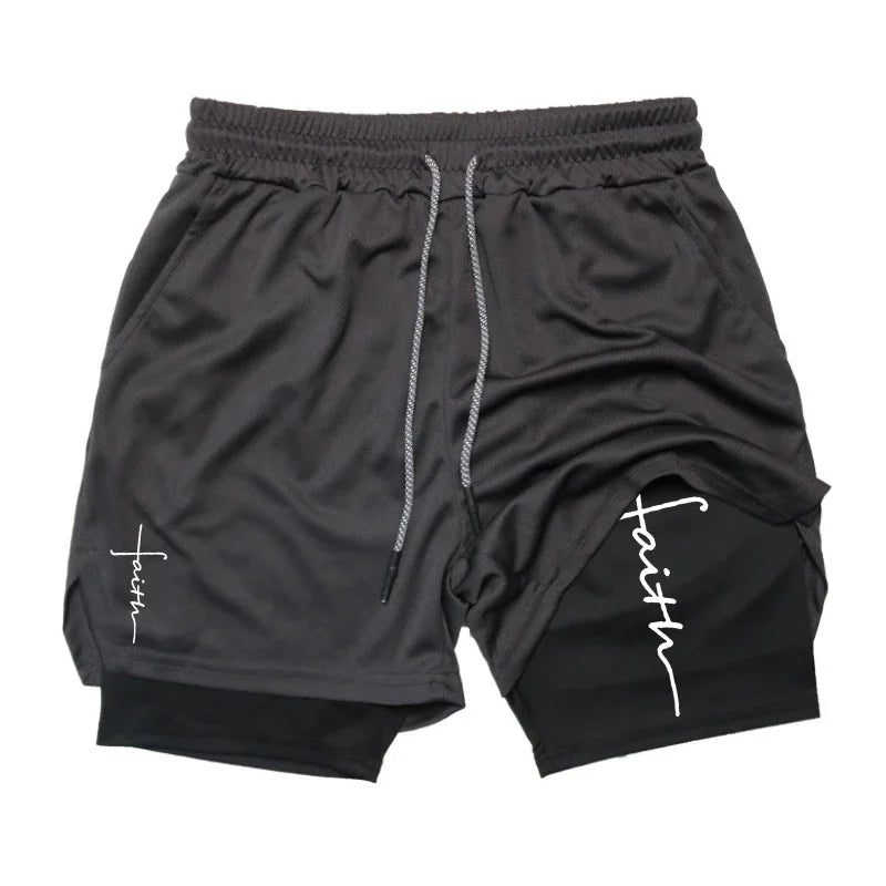 Cross Graphic 2-in-1 Workout-Laufshorts für Herren
