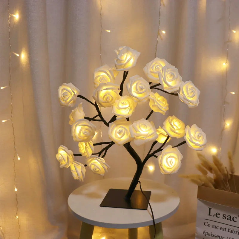LED Rose Tree Lamp – 24 LEDs USB Light
