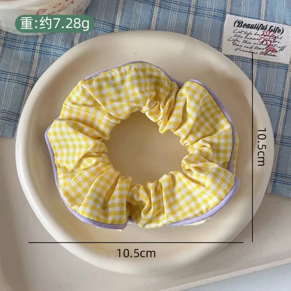 2024 Spring Lattice Print Hair Ties