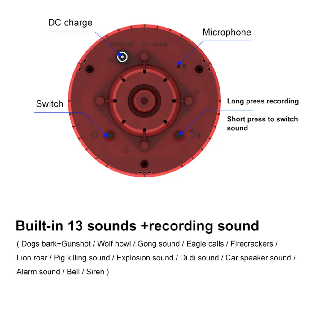 Solar-Vogelabwehr mit Blitzlicht