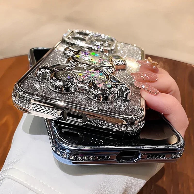 Glitter Bear Diamond iPhone Case