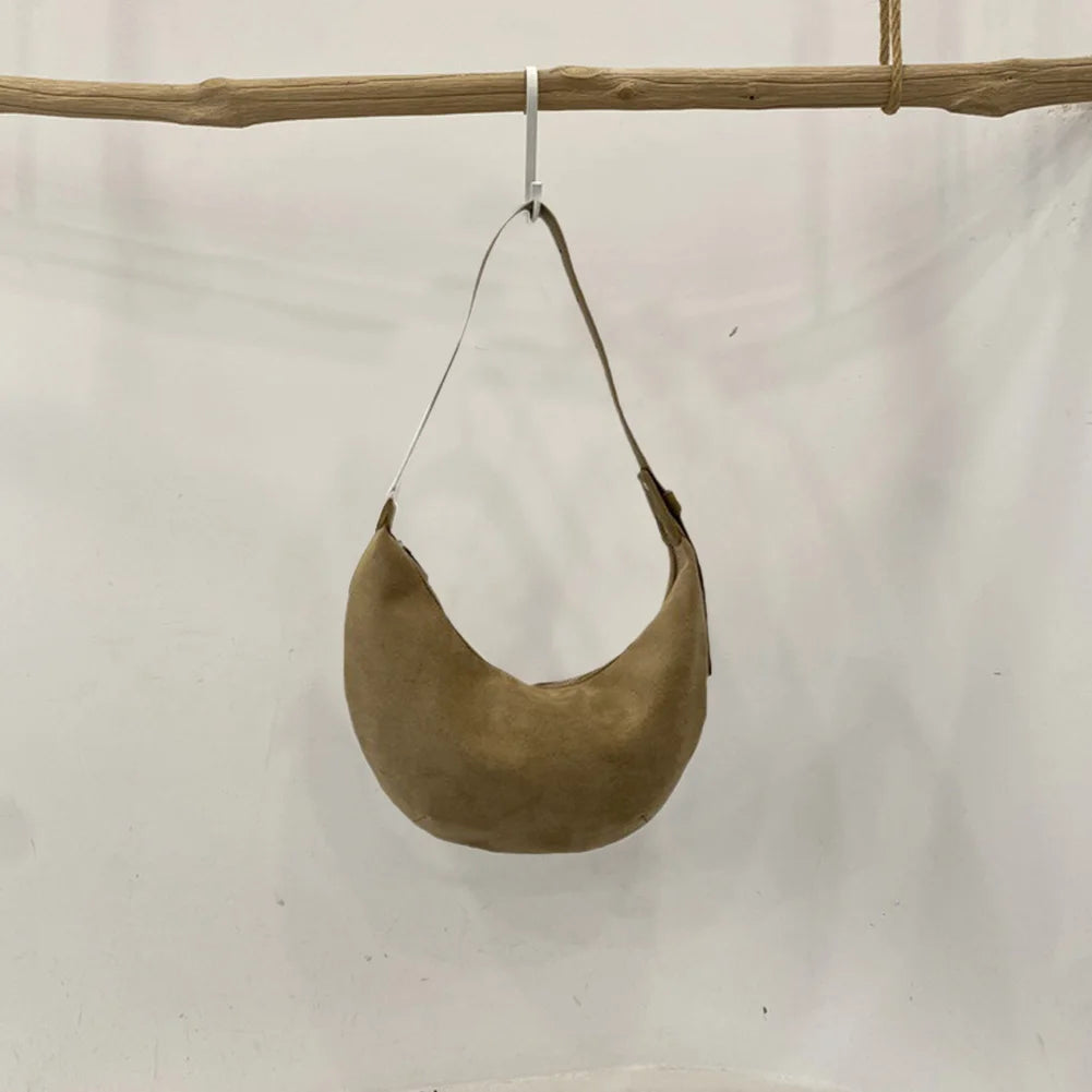 Women’s Suede Crescent Shoulder Bag
