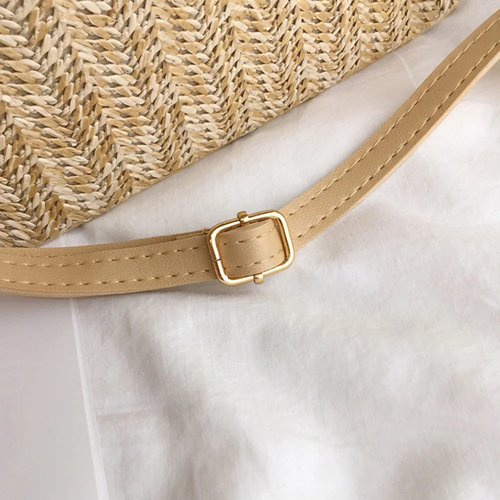 Straw Woven Crossbody Summer Travel Bag