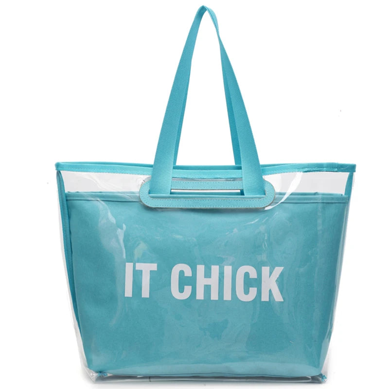 Preppy Transparent Jelly Tote Bag
