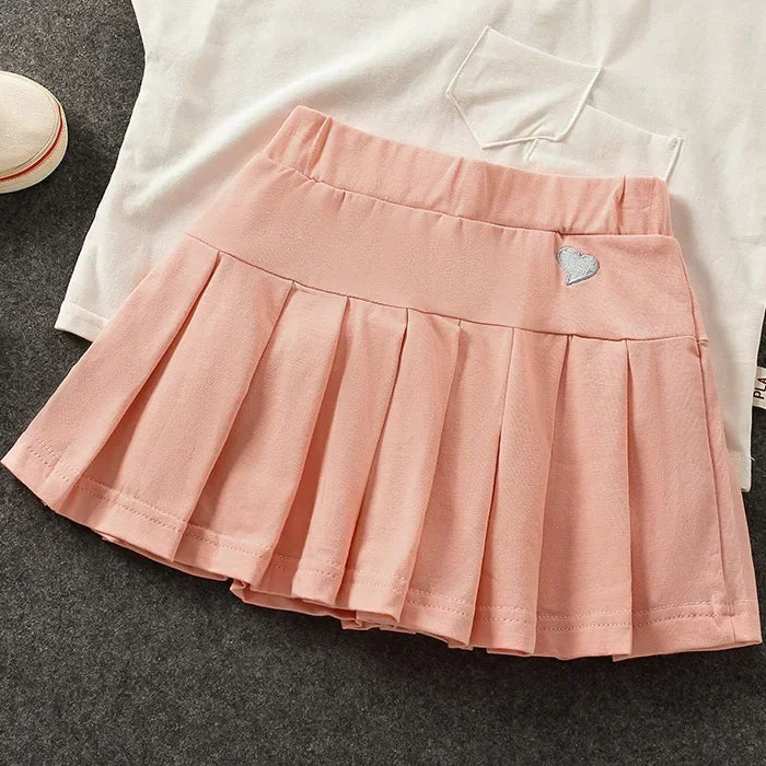 Girls Pleated Culottes with Shorts