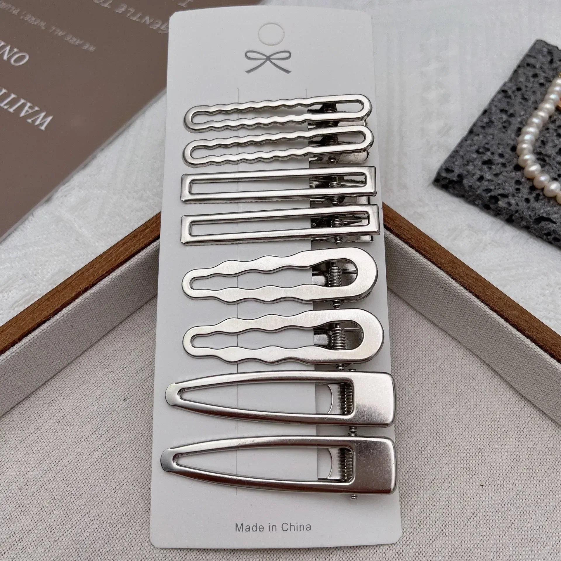 Y2K Silver Metal Duckbill Hair Clips