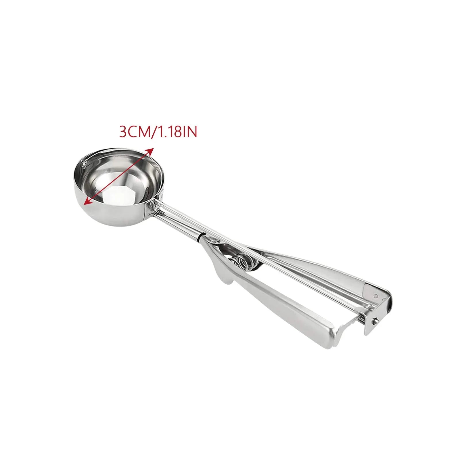 3pc Stainless Steel Scoop Set with Spring