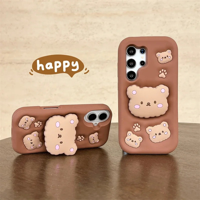 Rilakkuma Bear 3D Grip Samsung Case