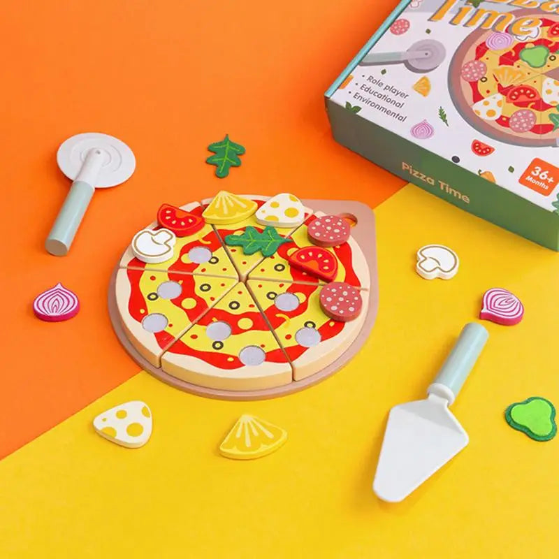 Kids Wooden Pizza Play Food Set