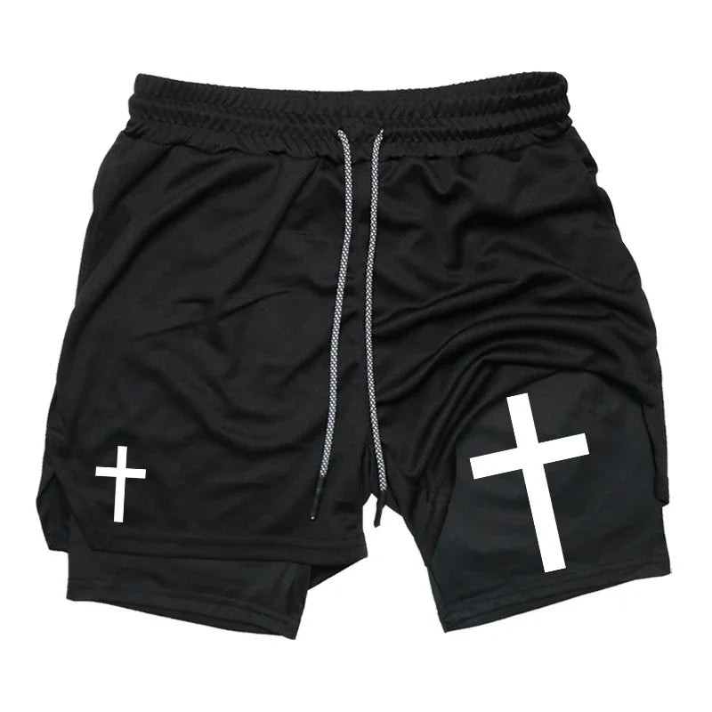 Cross Graphic 2-in-1 Workout-Laufshorts für Herren