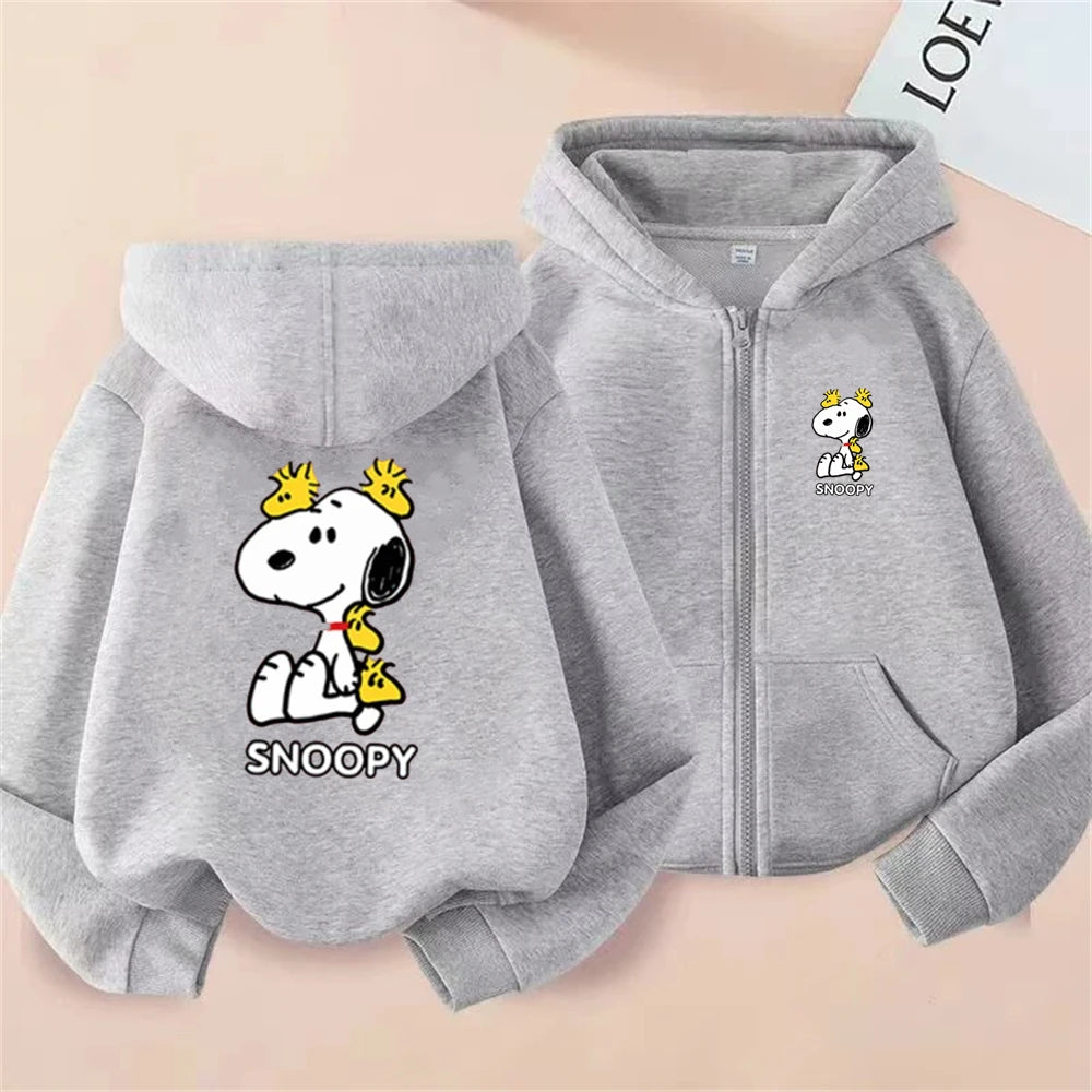 Disney Snoopy Kinder-Kapuzenpullover mit Reißverschluss – Rosa