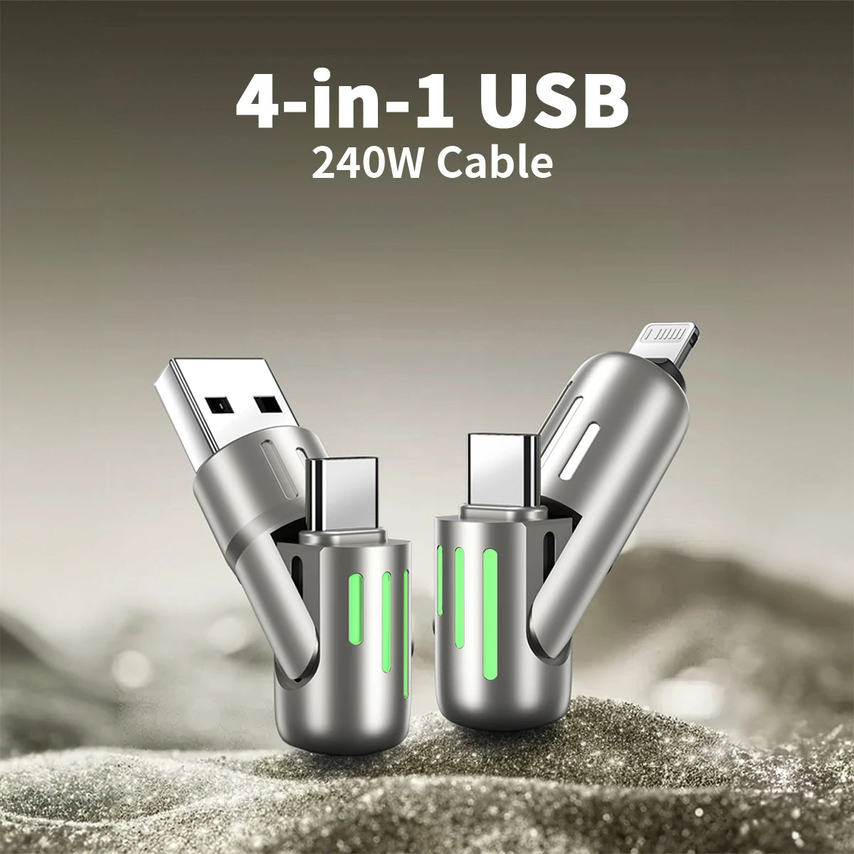 USB-C-auf-C-Silikonkabel mit Lichtern