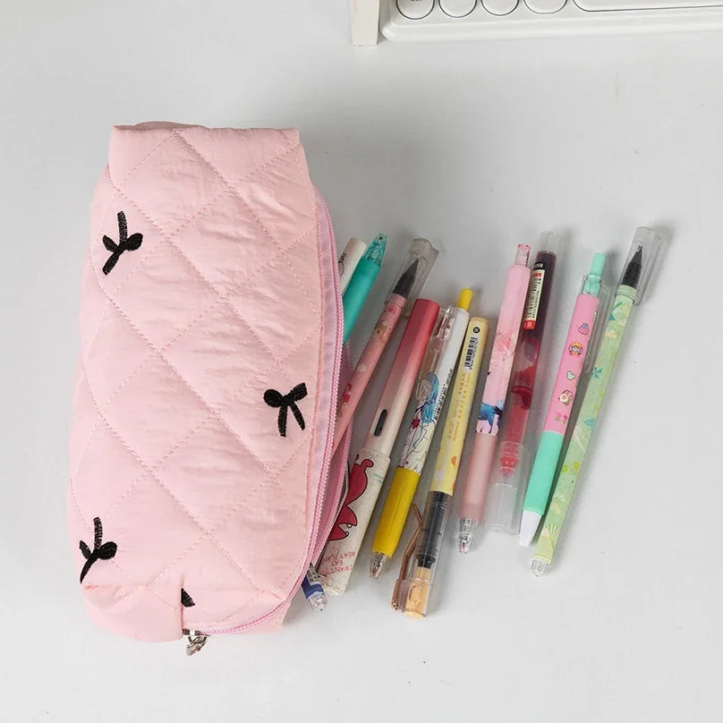 Bow Ribbon Large Pencil Case for Girls