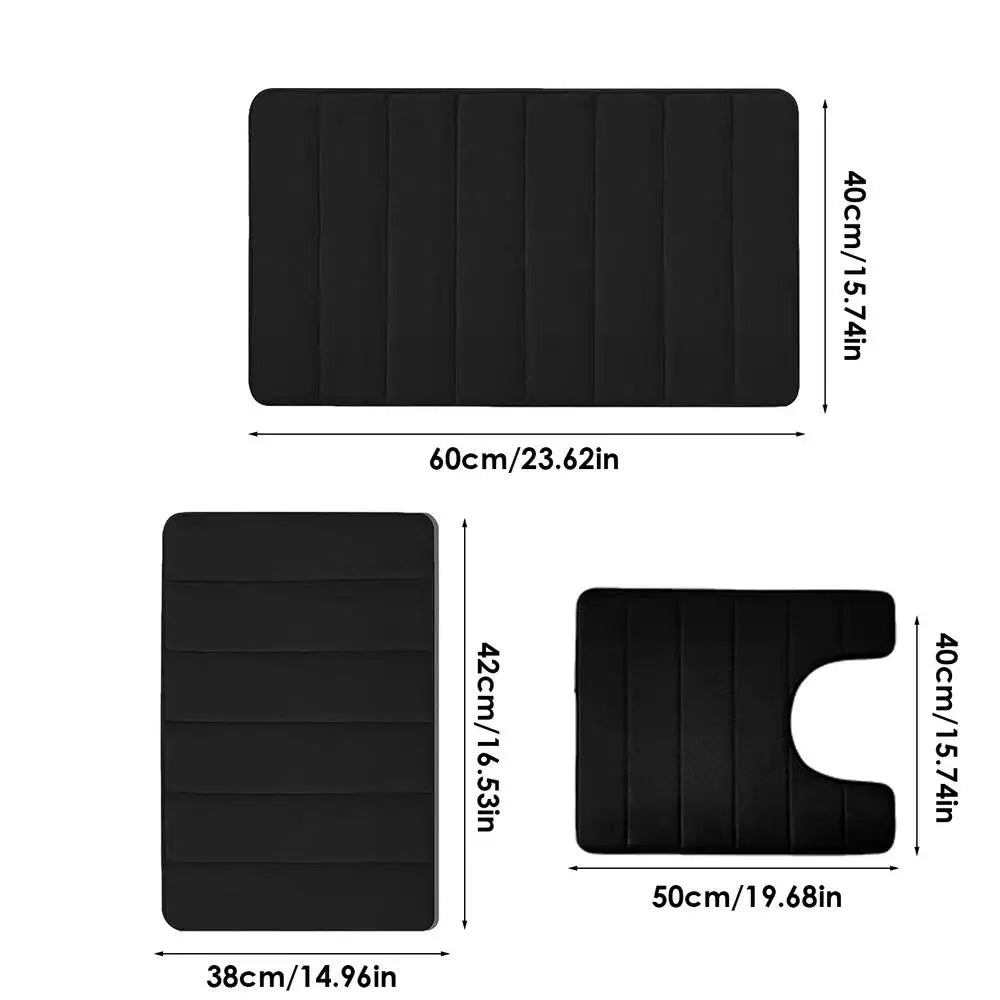 Ultra Thick 3-Piece Bathroom Rug Set