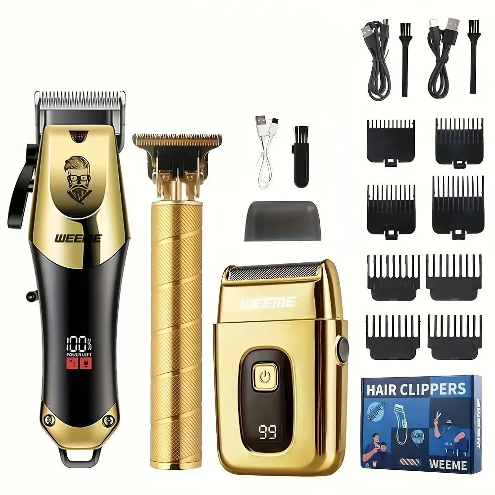 Men’s 3-Piece Grooming Kit Gold Black