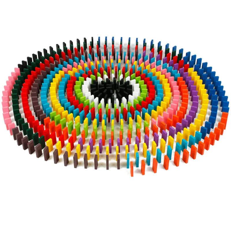 120pcs Rainbow Wood Domino Kit