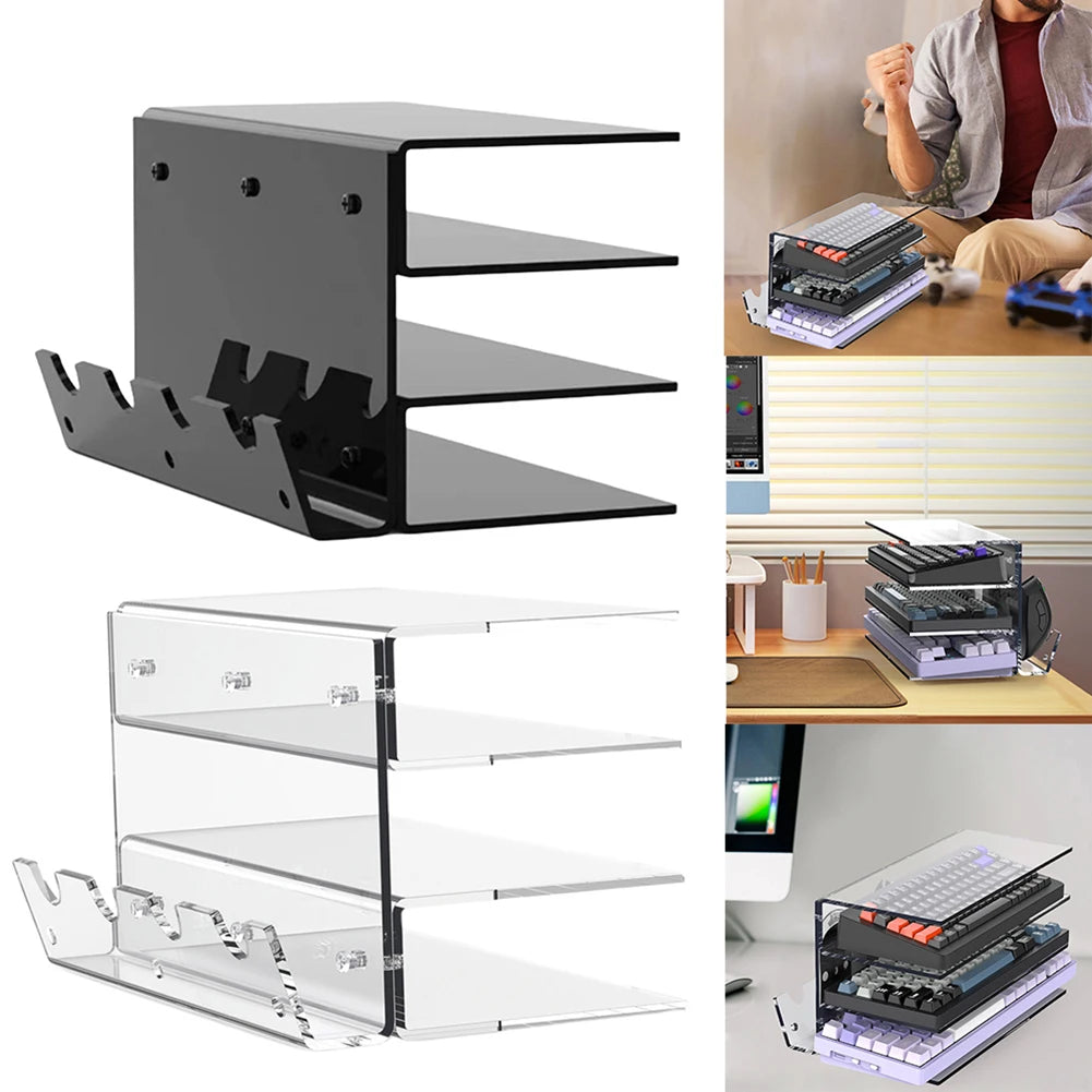 3-Tier Acrylic Keyboard Mouse Organizer